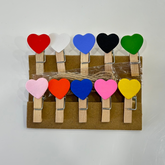 Heart Wooden Clips
